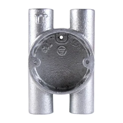 Manufactured from malleable iron Hot dipped galvanised after manufacture and meets the most demanding Class 4 corrosion protection standard Internal depth 25mm Tapped M4 hole for earth terminal in base
