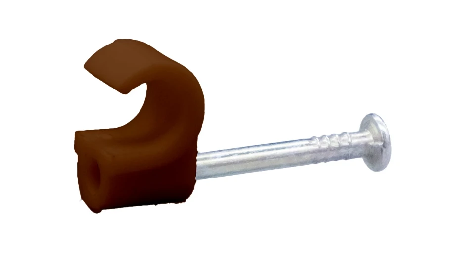 72CT06P Tower 6-7mm Round+ Cable Clip Brown (Box of 100) Product Code: 72CT06P - Image 1